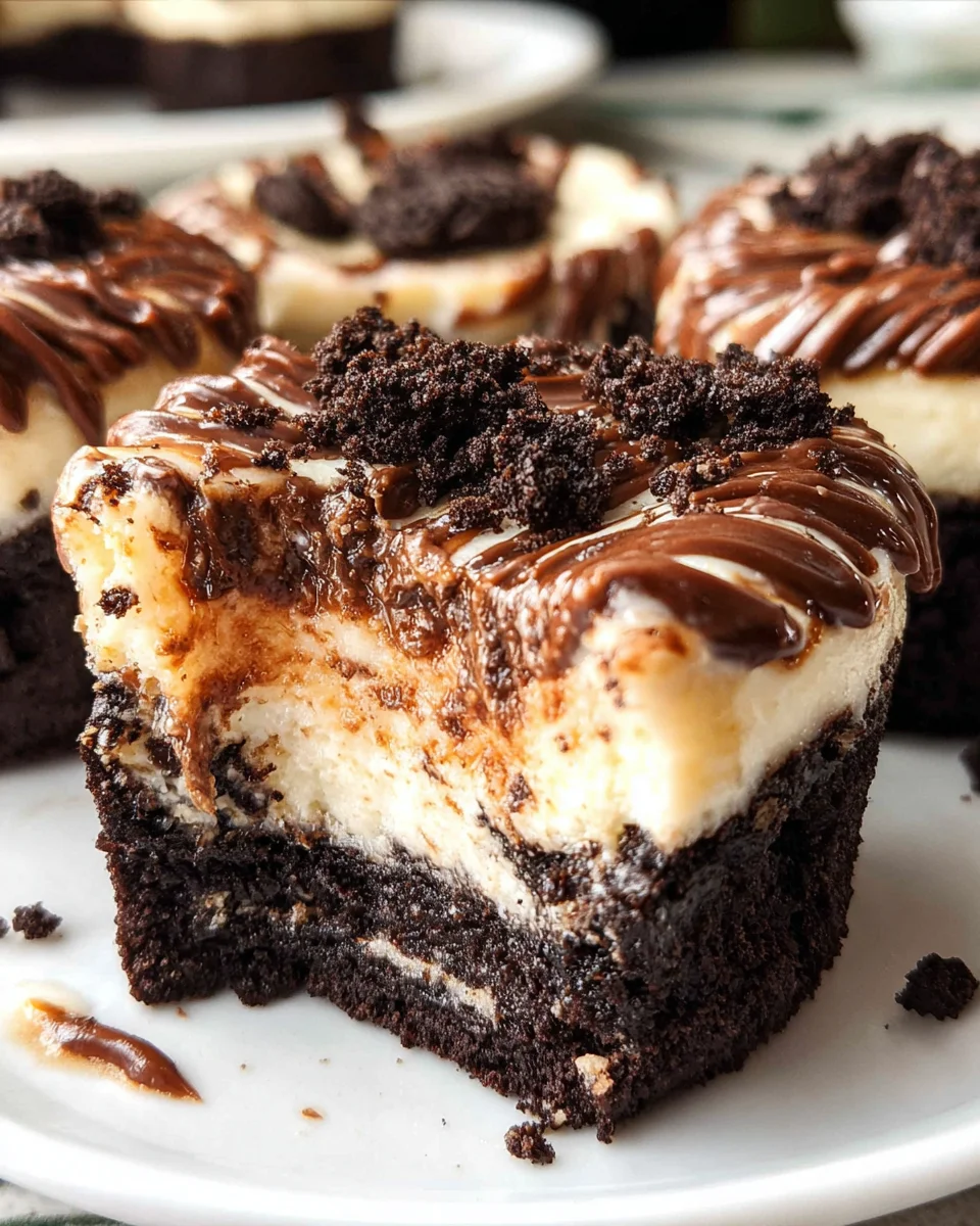 Fudge Swirled Oreo Bottom Cheesecake Cupcakes