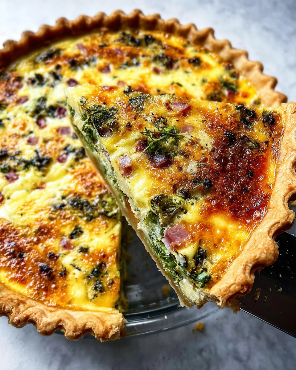 Gruyere, Ham And Arugula Quiche