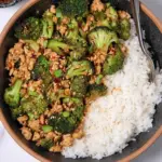 Honey Sriracha Ground Chicken and Broccoli