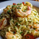 Shrimp Orzo in Lemon Garlic Sauce