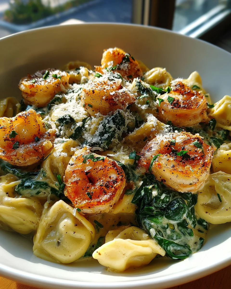 Shrimp Tortellini with Garlic Sauce