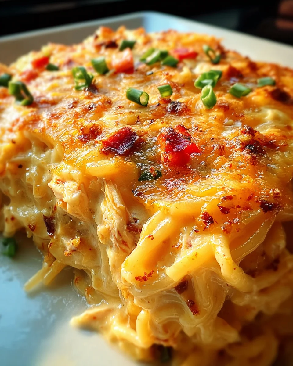 Spicy Southern Cheesy Chicken Spaghetti Casserole