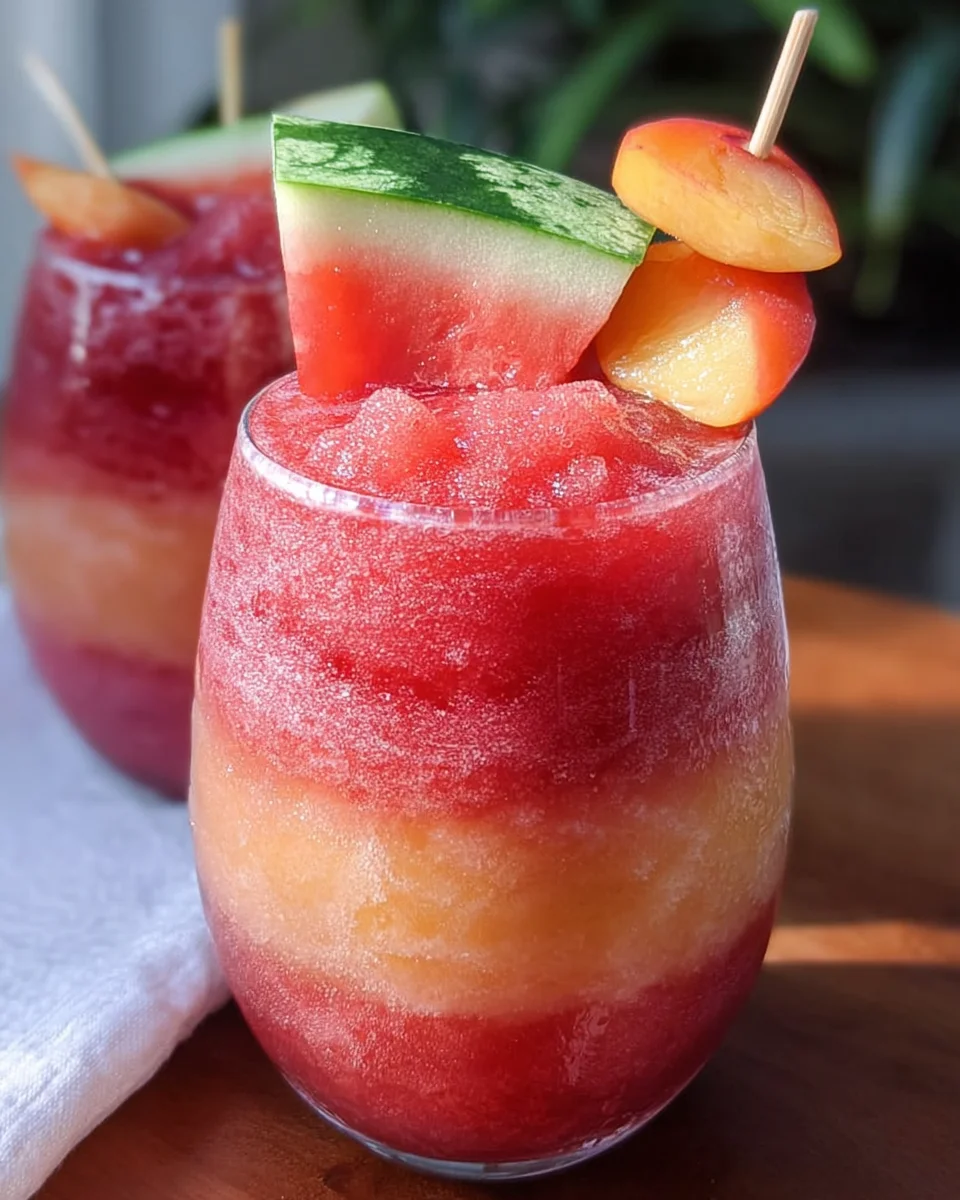 Alcohol Drinks Watermelon Peach Wine Slushie