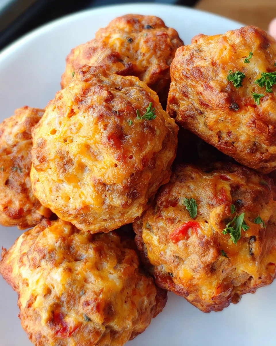 Cheesy Rotel Sausage Balls