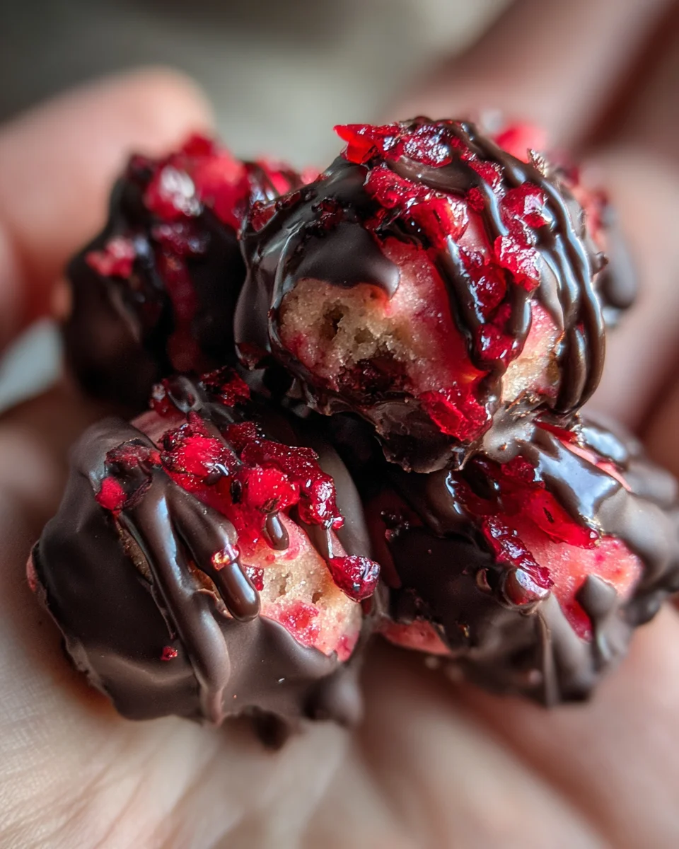 Chocolate Strawberry Frozen Yogurt Bites