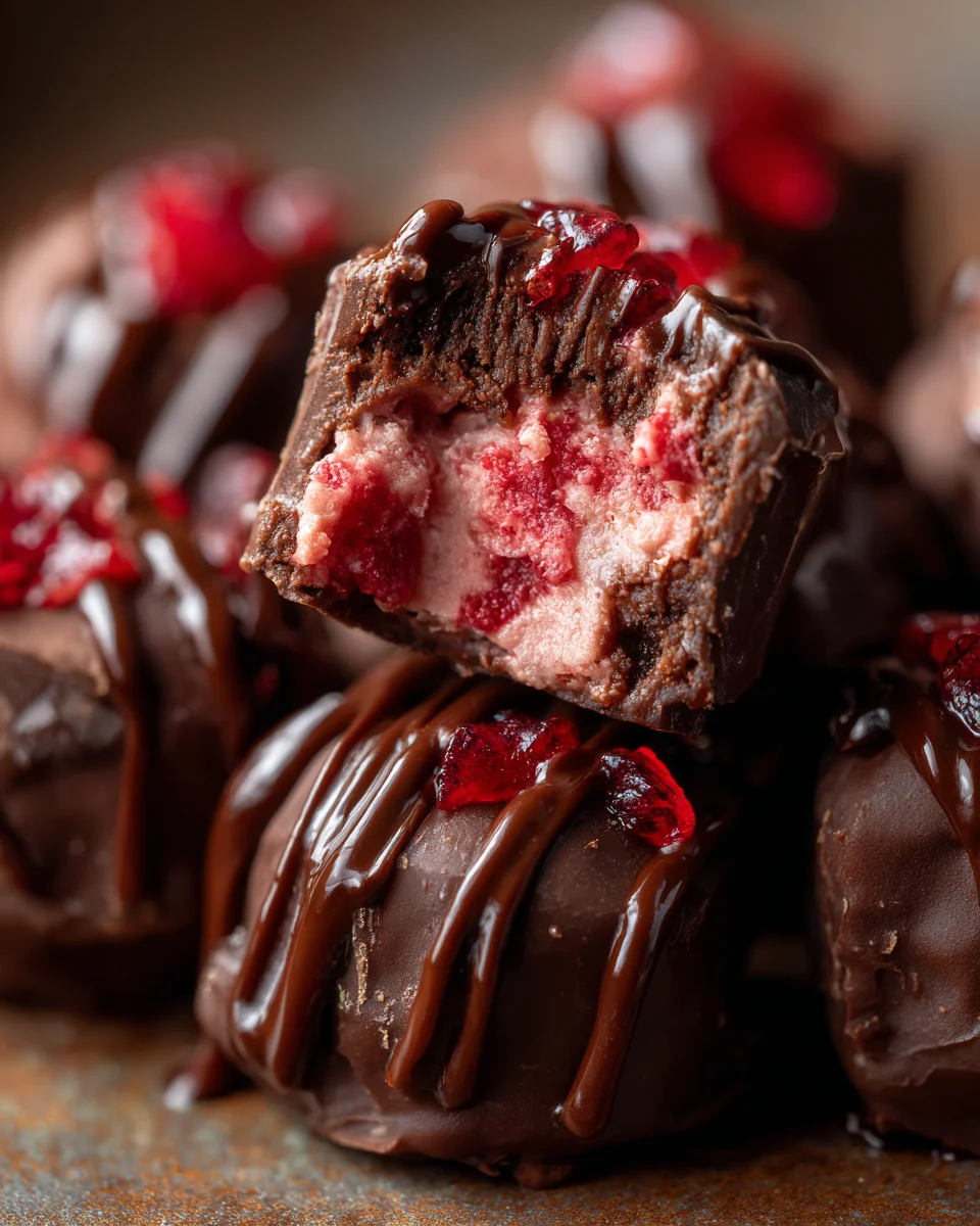 Chocolate Strawberry Frozen Yogurt Bites 18 Chocolate