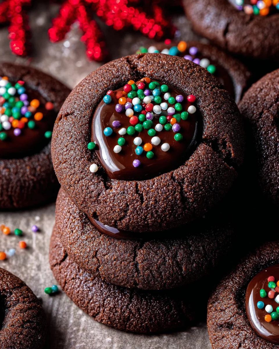 Chocolate Thumbprint Cookies