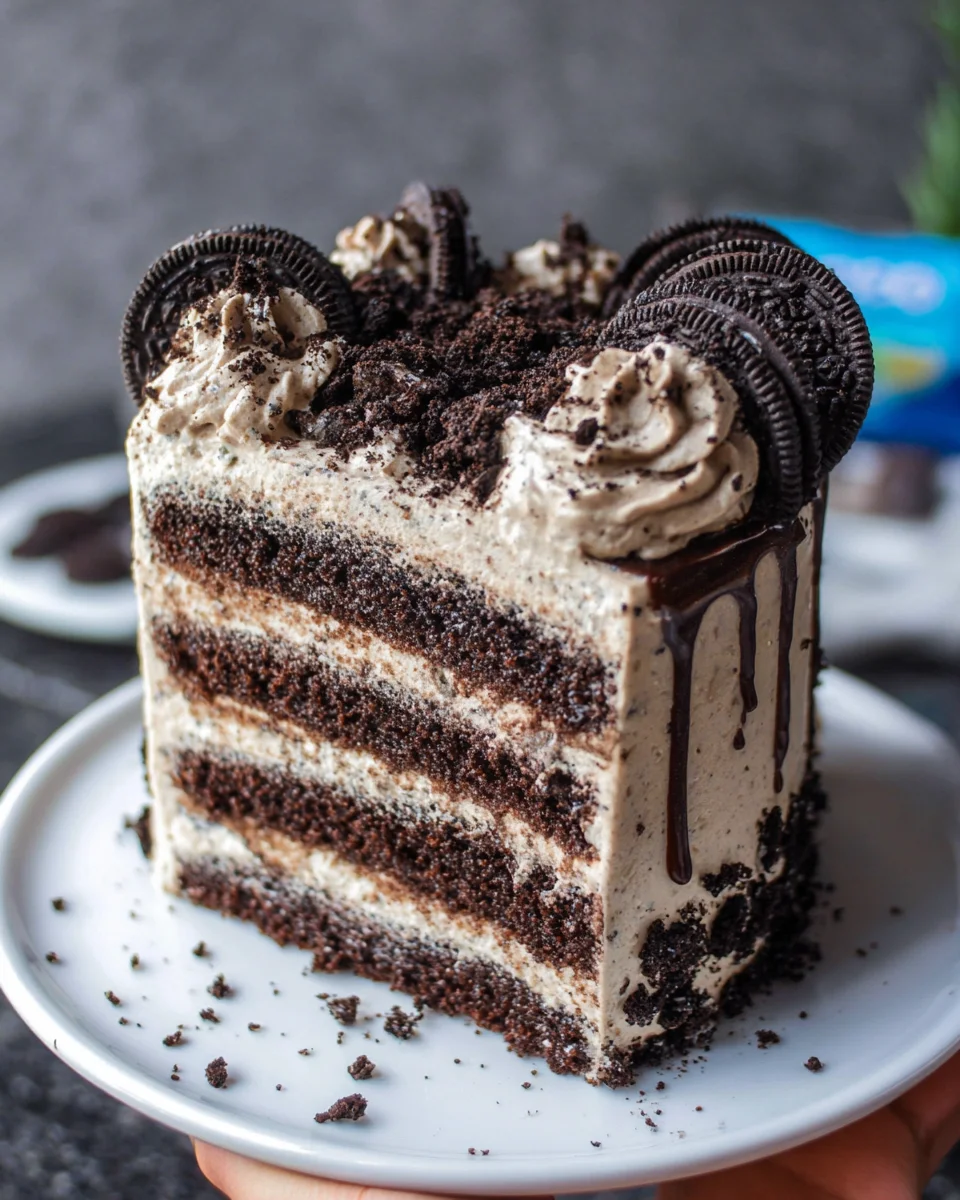 Cookies and Cream Cake with Coffee Oreo Buttercream
