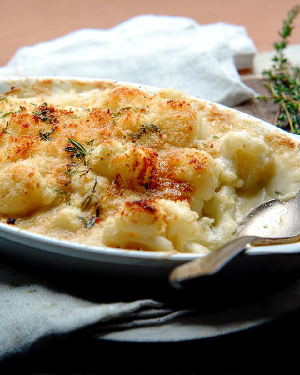 Creamy Baked Cauliflower Gratin