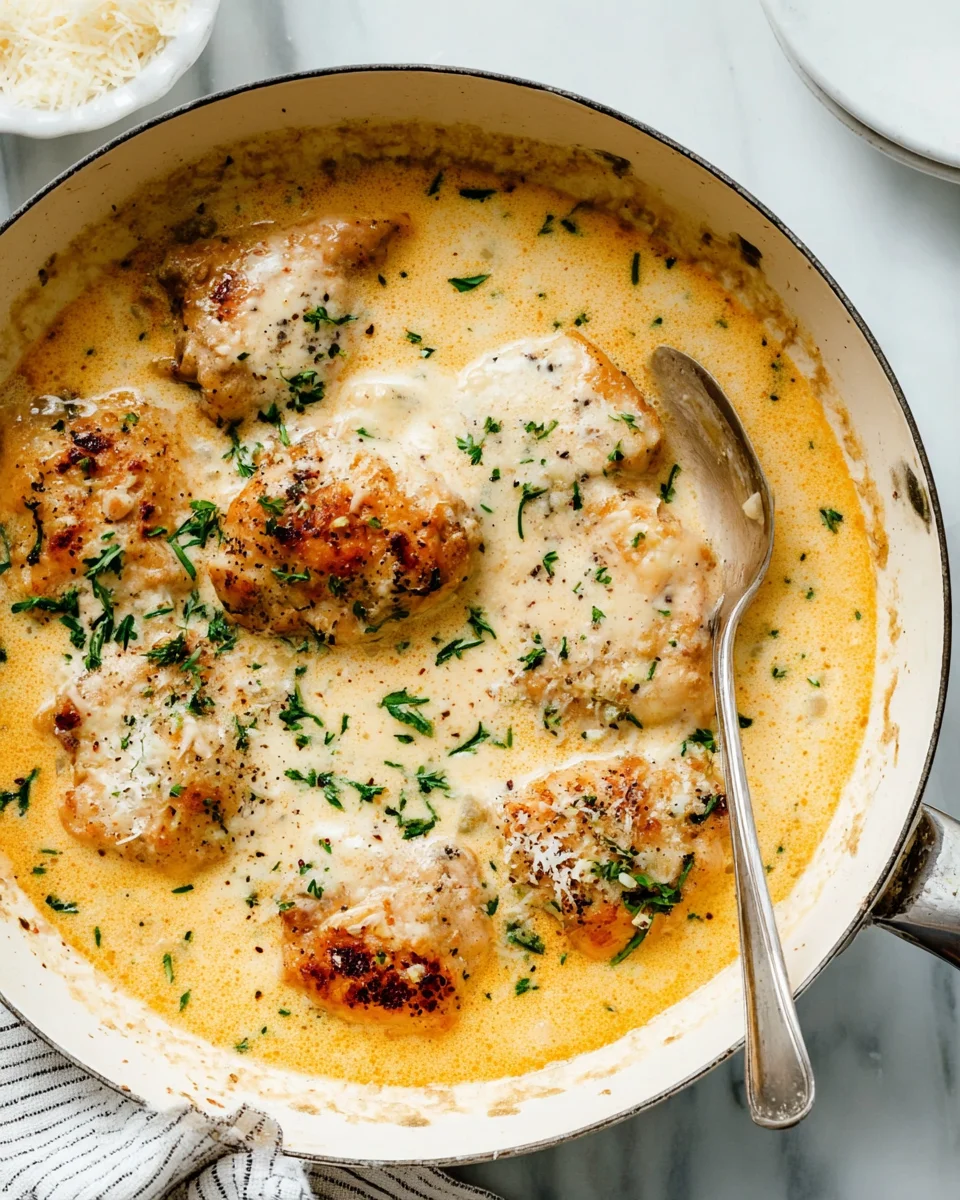 Creamy Oven Baked Chicken Thighs