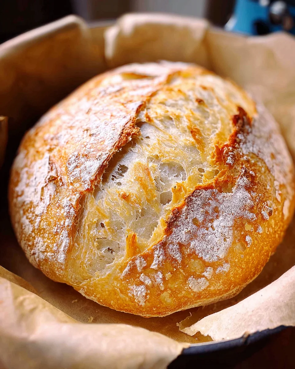 Dutch Oven No Knead Crusty Bread
