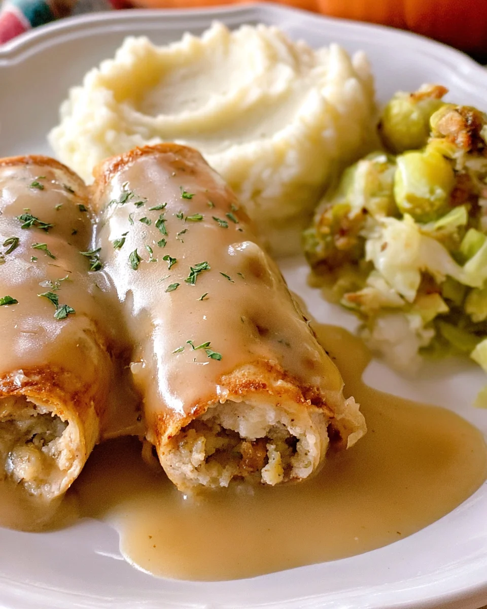 Easy Turkey & Stuffing Roll Ups with Creamy Gravy 15 Easy