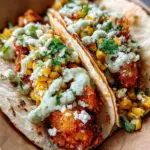 Fried Chicken Street Corn Tacos with Jalapeño Lime Ranch