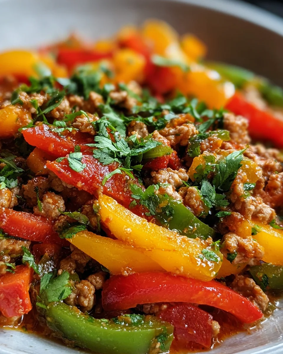Ground Turkey and Peppers