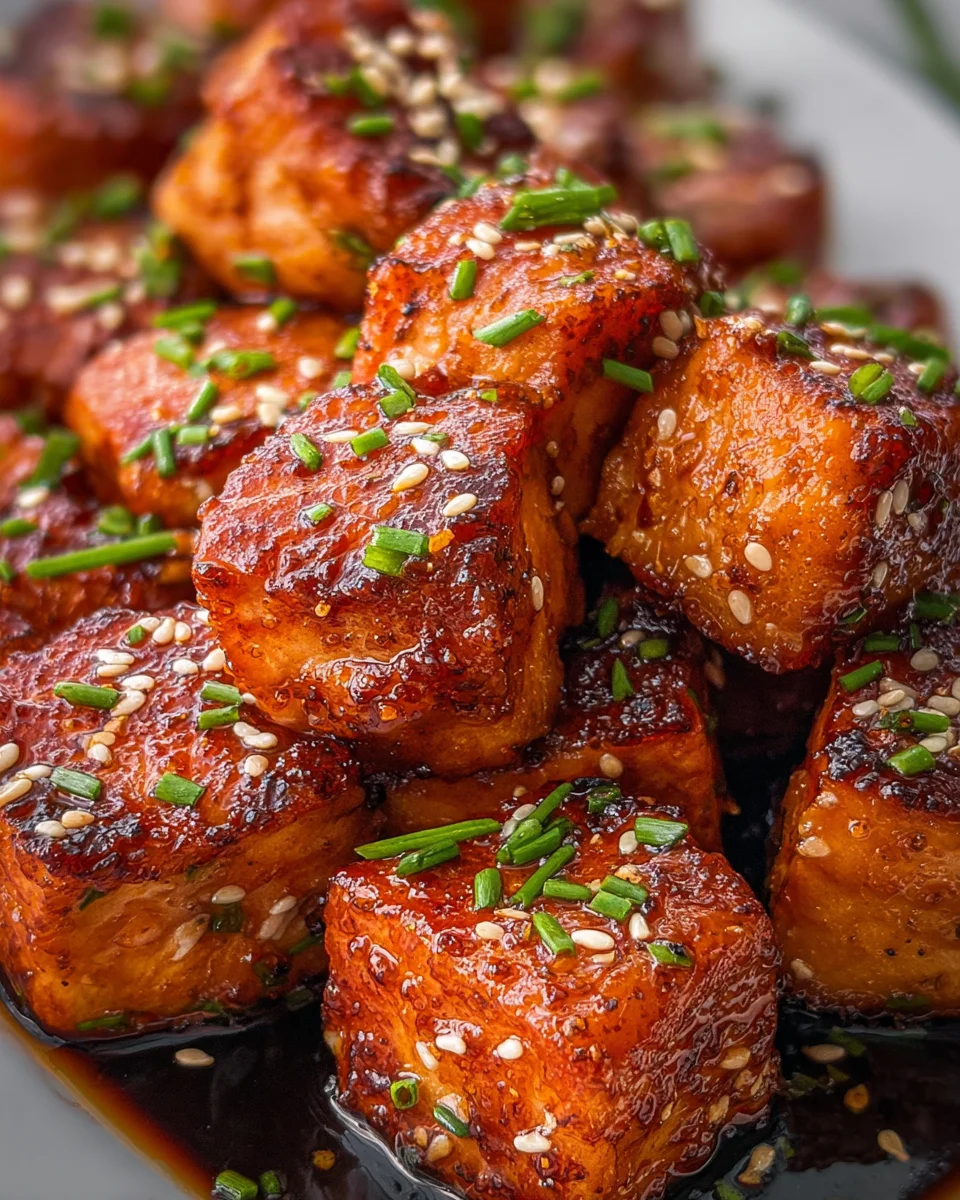 Honey Garlic Salmon Bites