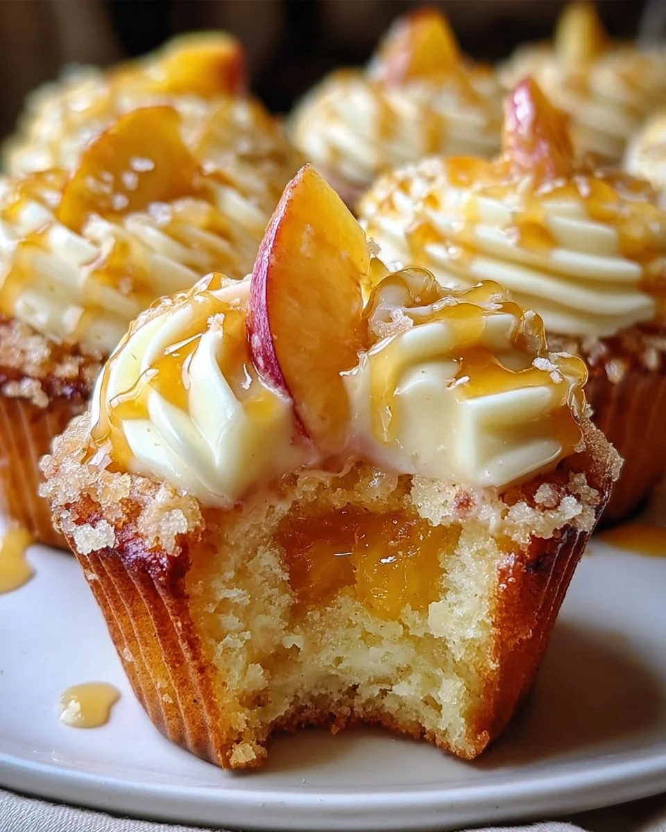 Honey Peach Cream Cheese Cupcakes