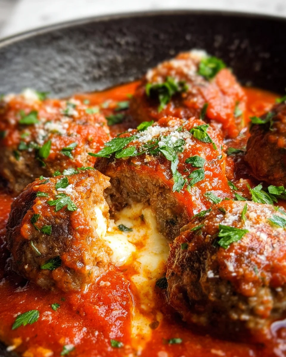 Mozzarella Stuffed Meatballs