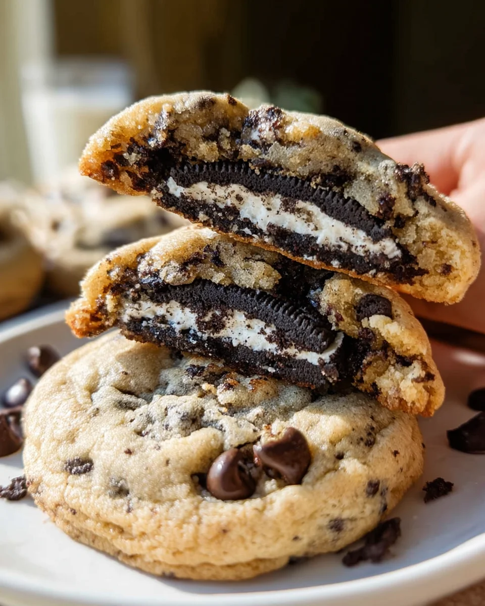 Oreo Stuffed Chocolate Chip Cookies