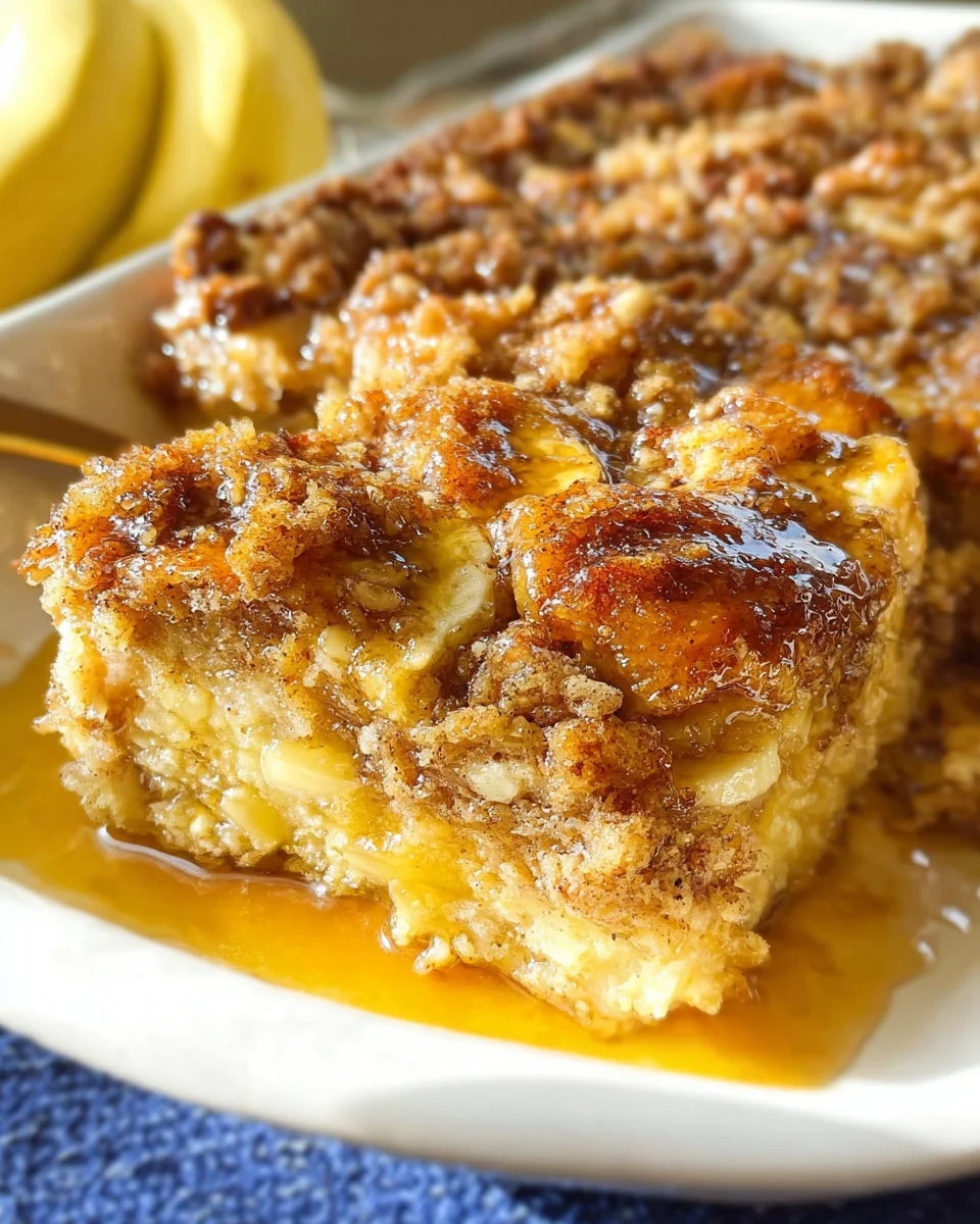 Overnight Baked Banana French Toast Casserole