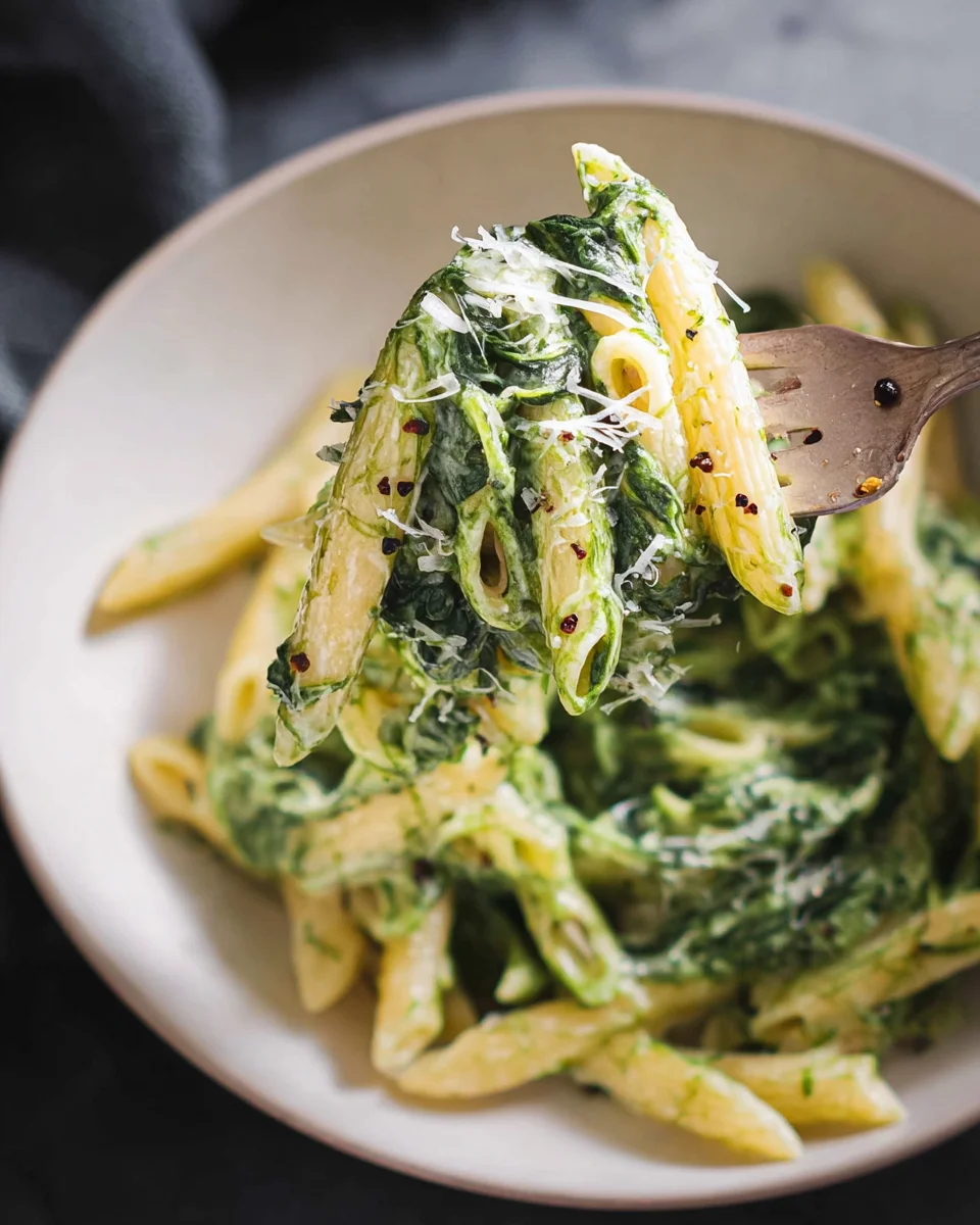 Pasta with Spinach Sauce