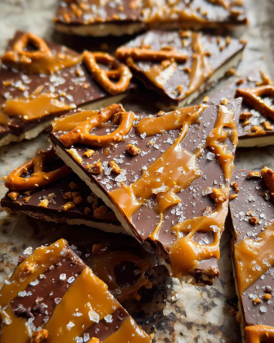 Sea Salt Caramel Pretzel Bark