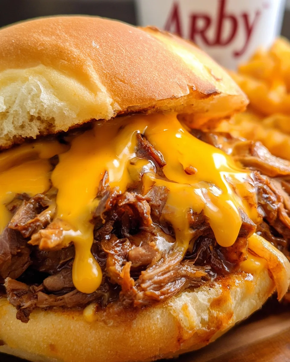 Slow Cooker Beef and Cheddar Sandwiches