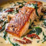 Tuscan Salmon with Parmesan Cream Sauce