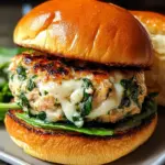 White Cheddar Spinach Chicken Burgers