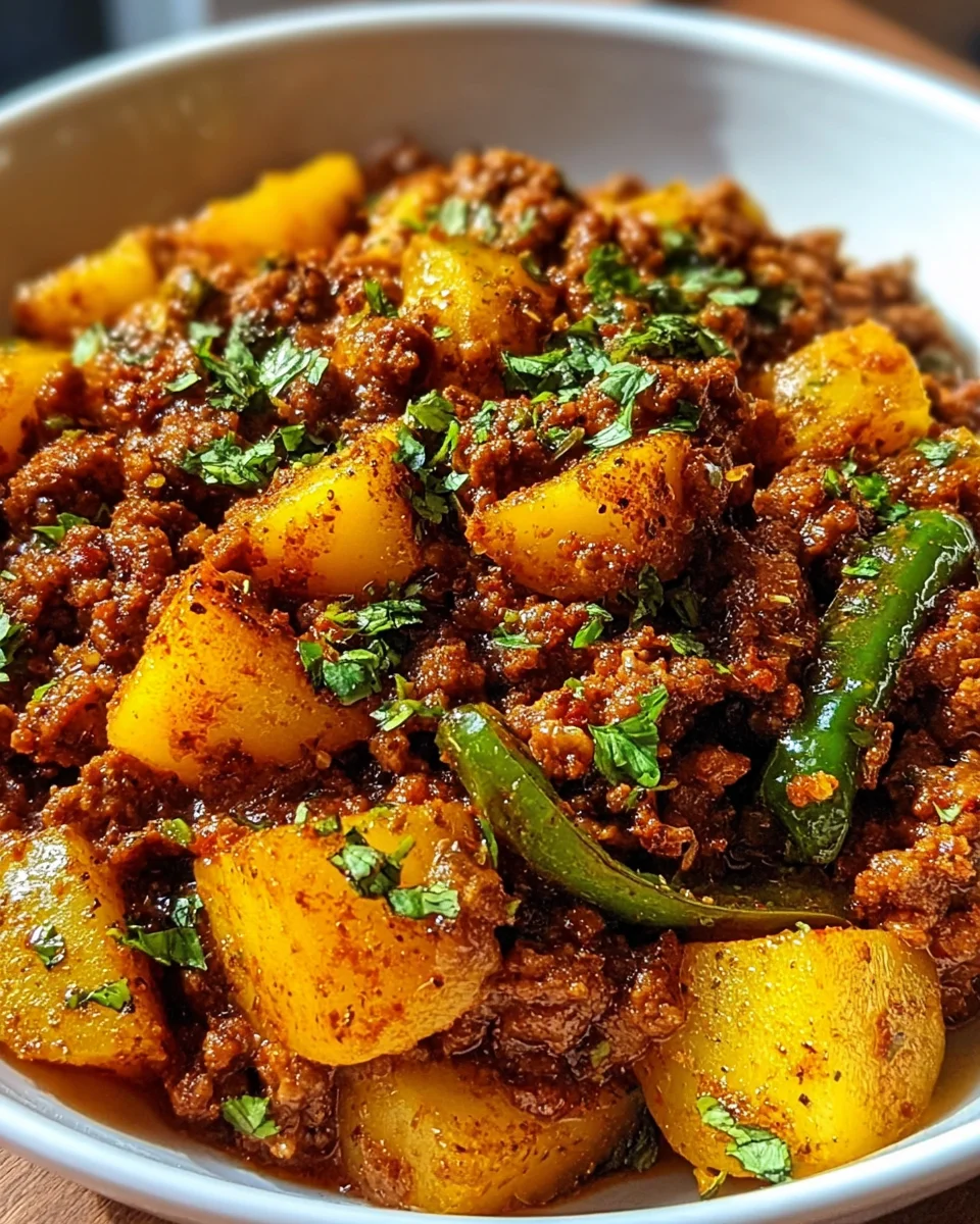 Aloo Keema Ground Meat with Potatoes