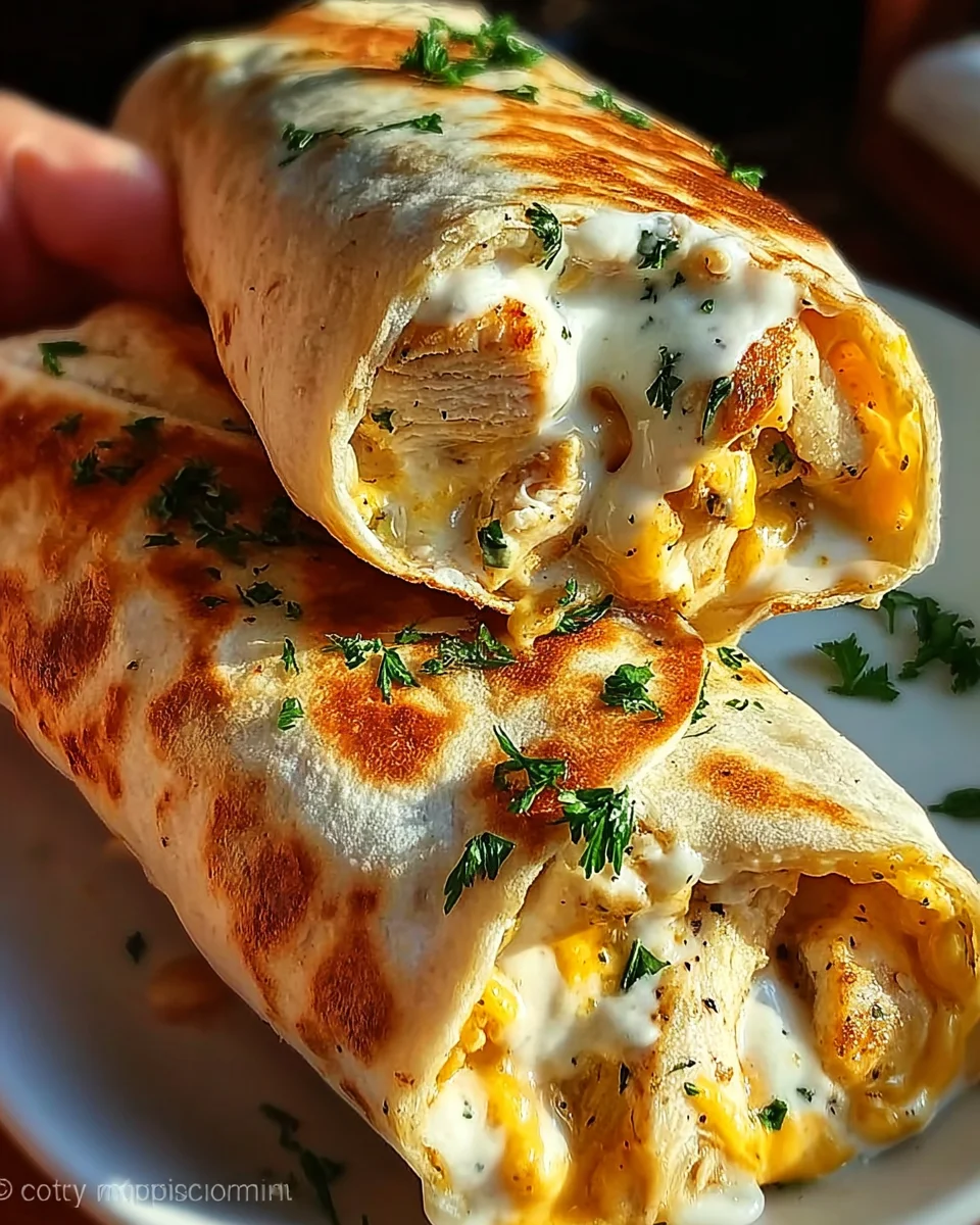 Cheesy Chicken Garlic Wraps
