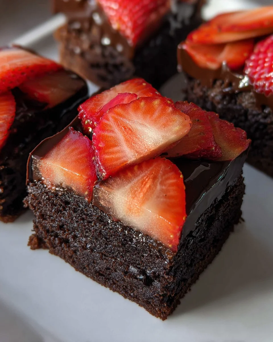 Chocolate Covered Strawberry Brownies