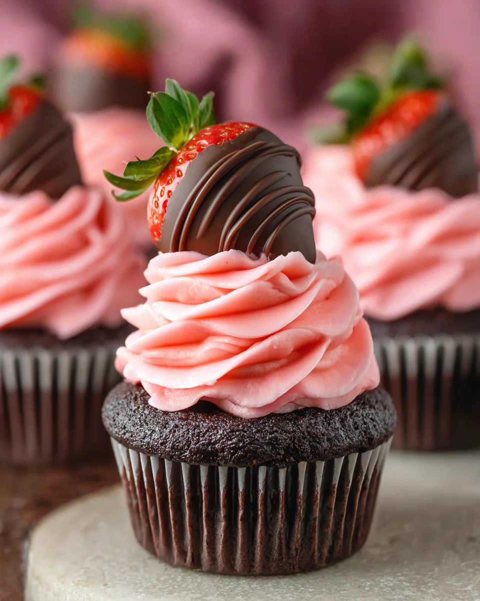 Chocolate Covered Strawberry Cupcakes 23 Chocolate