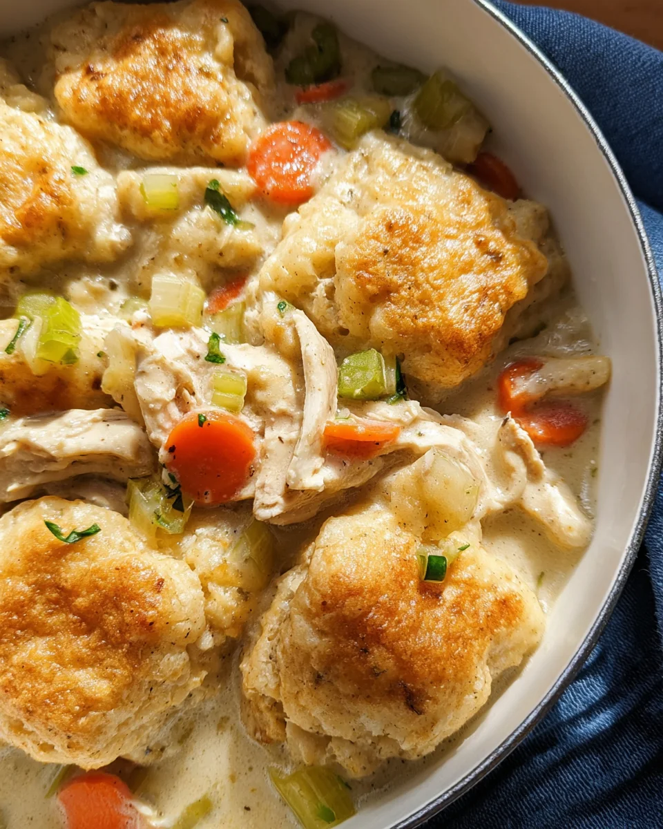 Easy Chicken and Dumplings with Biscuits