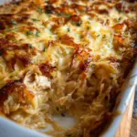 French Onion Chicken Orzo Casserole