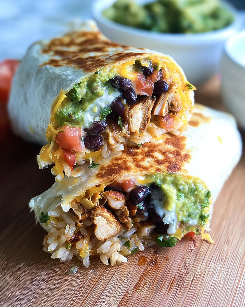 Seven Layer Chicken Burritos