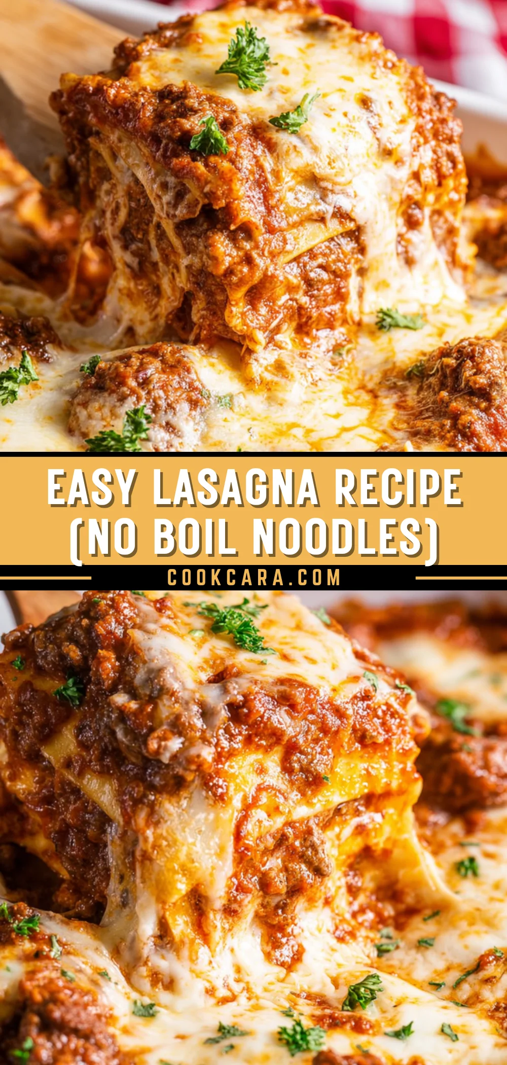 Easy Lasagna Recipe (No Boil Noodles) 25 Pinterest Hidden Image