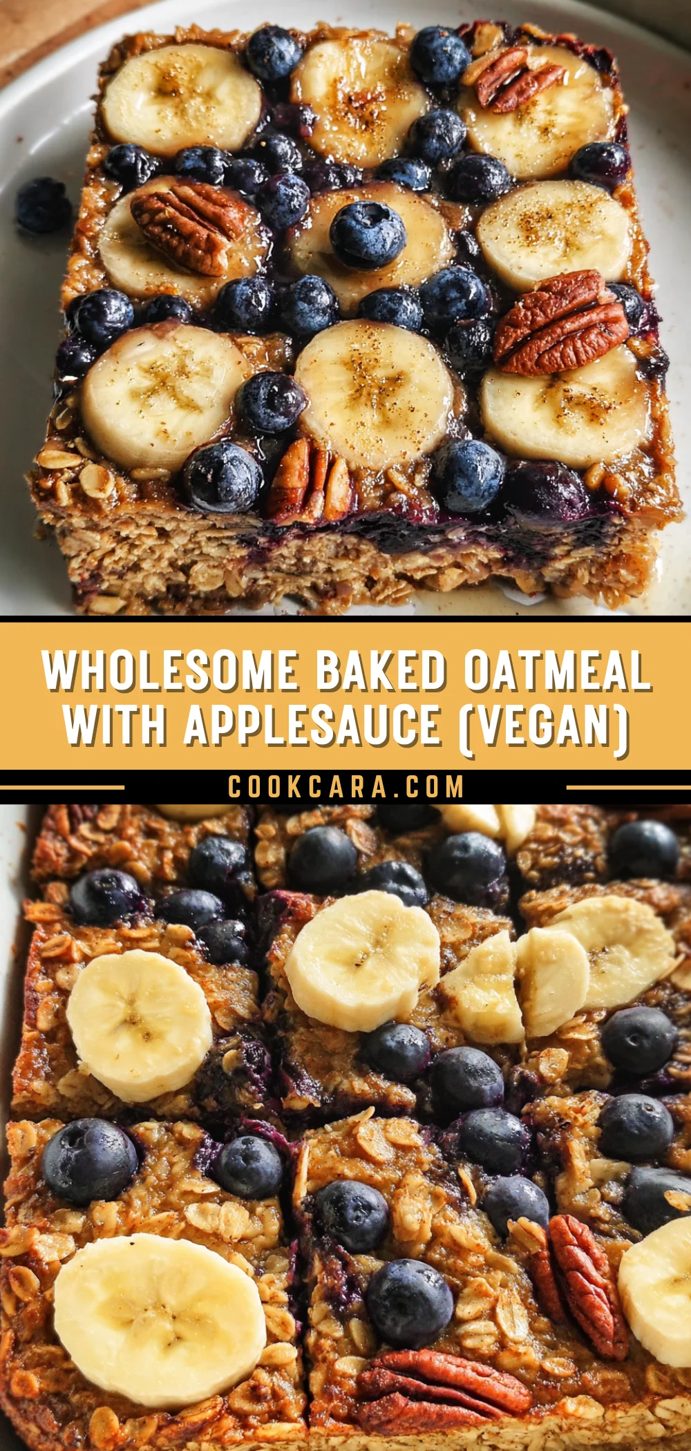 Wholesome Baked Oatmeal with Applesauce (Vegan) 24 Pinterest Hidden Image
