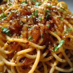 Caramelized Onion Pasta with Chili Oil