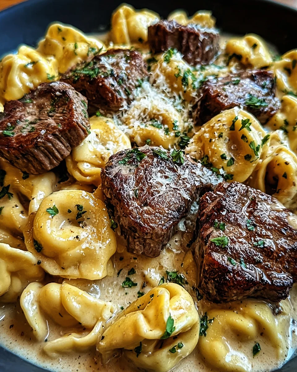 Cracked Garlic Steak Tortellini in Creamhouse Sauce Bliss