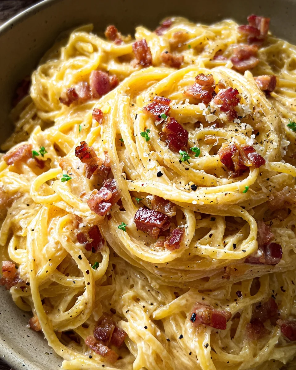 Easy Creamy Carbonara Pasta