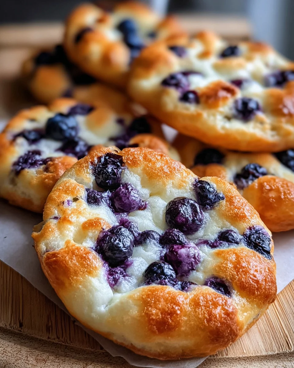 Fluffy Cottage Cheese Blueberry Cloud Bread