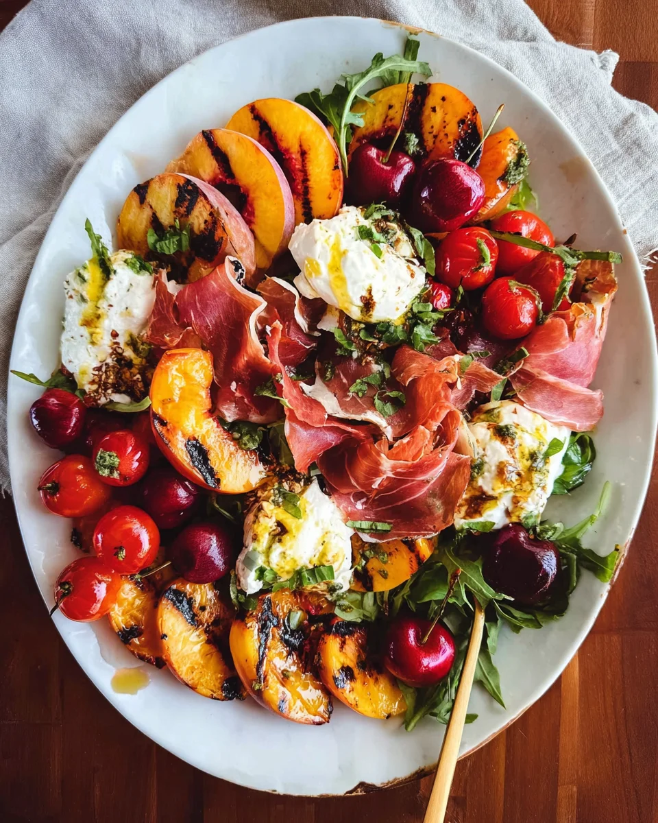 Grilled Nectarine Burrata Prosciutto Salad