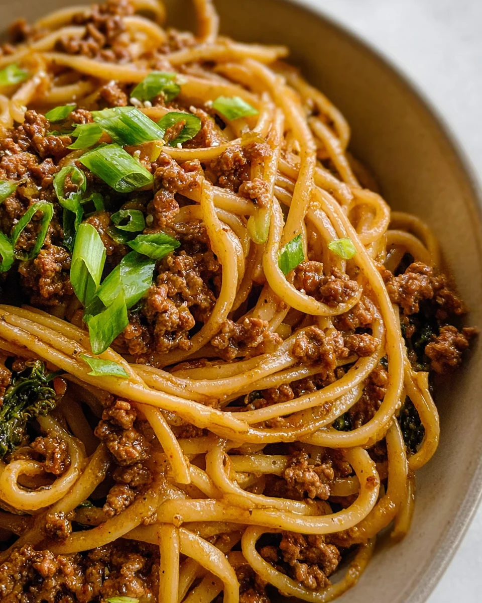 Mongolian Ground Beef Noodles