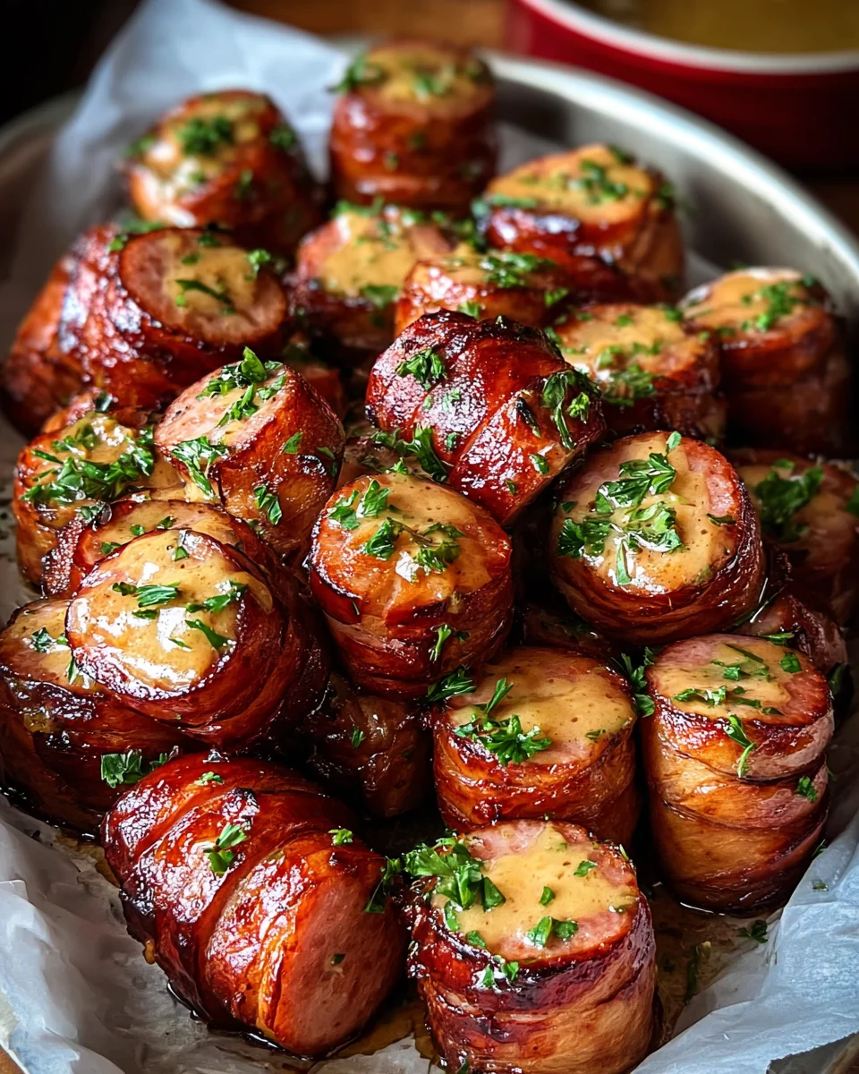 Mustard Hasselback Kielbasa Bites 16 Mustard