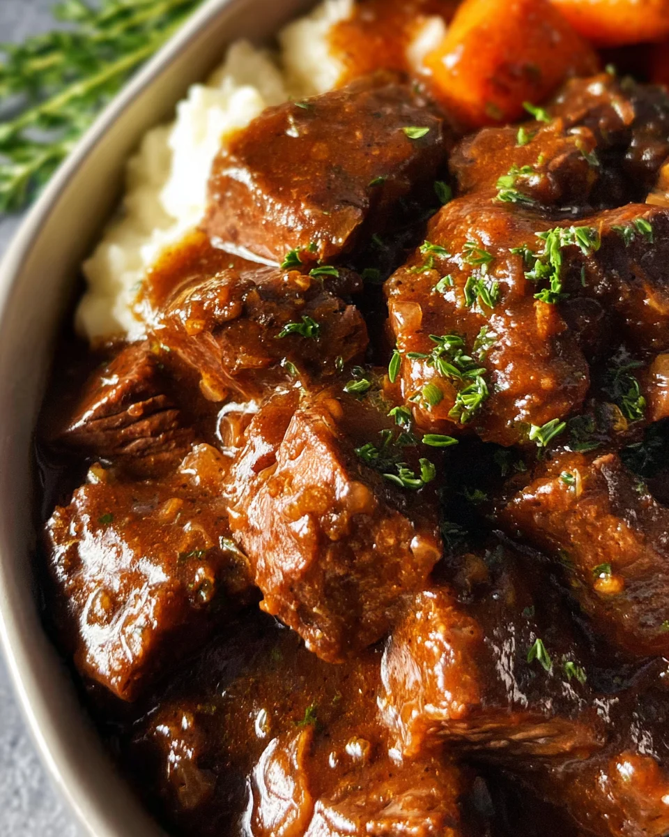 Slow Cooker Beef Tips and Gravy