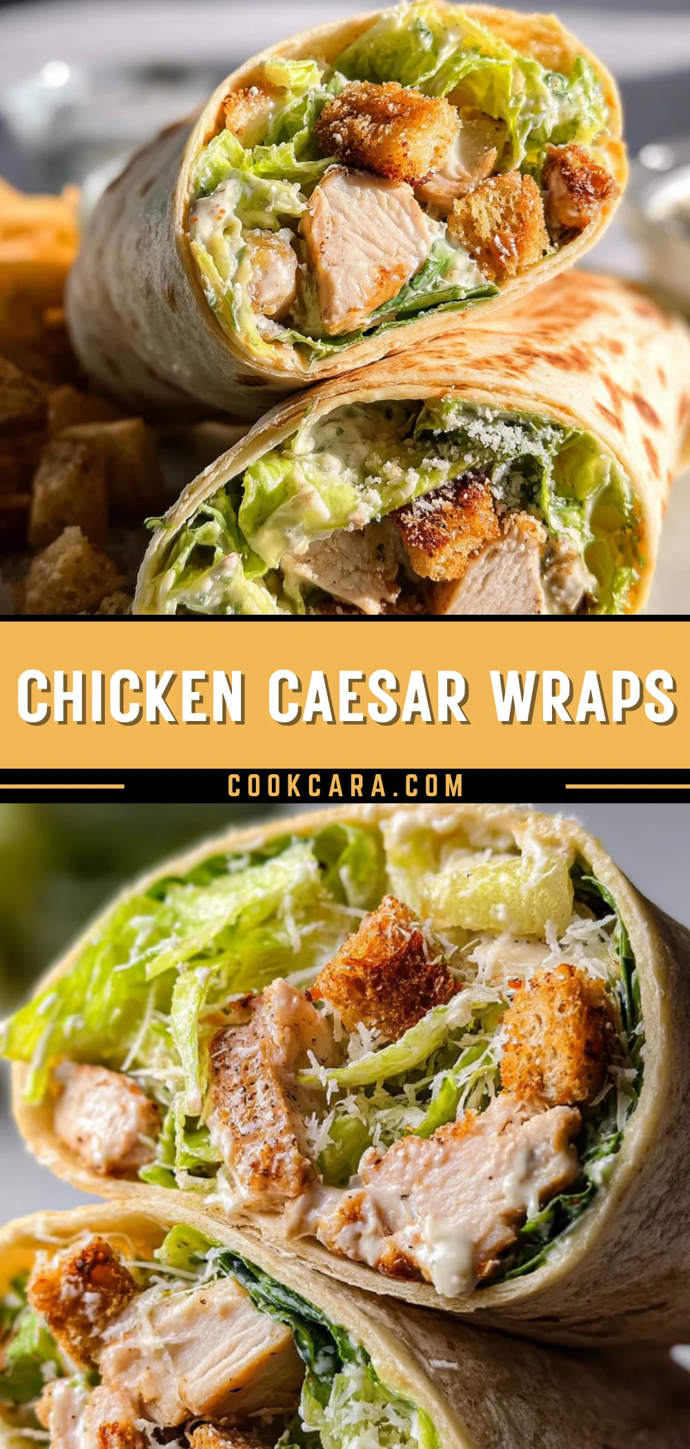 Chicken Caesar Wraps 17 Pinterest Hidden Image